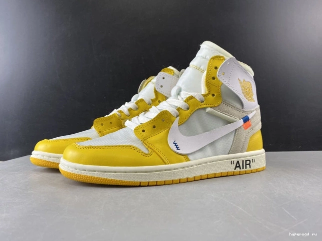 Off-White x AQ0818-149 Air Powder Yellow-Cone White Jordan Dark 1 NRG 0915